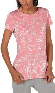 Ideology Printed Burnout Keyhole-Back Top Peach Kiss L