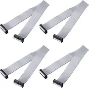 uxcell 4 Pcs IDC Flat Ribbon Cable, 2.54mm Pitch 22mm Width 30cm Long 18 Pin FC to FC Flat Ribbon Connector Jumper Wire for PC, LED Displays