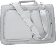 LABRIMP Silver Laptop Storage Pouch Lightweight Laptop Organizer Shoulder Bag for Notebooks Durable Portable and Stylish Computer Handbag