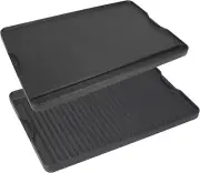 Reversible Griddle Pan for Gas Grill, Stove Top Griddle for Oven, Pre-Seasoned G