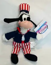 Disney Store Uncle Sam Goofy Bean Bag Plush Doll EUC w/ Tag