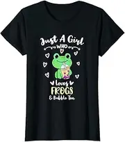[keoStore] Just A Girl Who Loves Frogs and Bubble Tea ds158 T-Shirt
