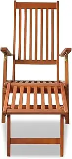 Camping Sunloungers Reclining Patio ChairsOutdoor Deck Chair with Footrest Solid Acacia Wood