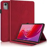 CXTCASE for Lenovo Tab M11 2024 Case Embossed Tree PU Leather Case Wallet Flip Cover Stand Function Tablet Case for Lenovo Tab M11 - Red