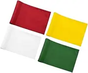 Set of 4 Single Sided 8x6 Inches Solid Golf Flag - Mini Putting Green Flags for Backyard Practice in 420D Nylon - Small Banner Solid with Tube Inserted - Solid Flags for Indoor or Outdoor