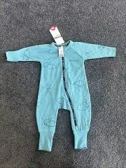 BONDS WONDERCOOL Zippy ZIP WONDERSUIT Blue Green BNWT Size 000 0-3 Months Sun