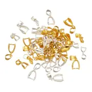 1 Set/300Pcs Brass Ice Pick Pinch Bails Metal Clip Clasp Pendants Connectors
