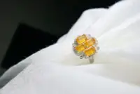 在飛比找Yahoo!奇摩拍賣優惠-開運招財 富貴方形 吉祥黃水晶戒指