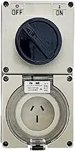 3 Pin Flat Single Phase 15A Industrial Combination Switch Socket Outlet 250V
