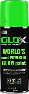 [GLO-X] Glow In The Dark Spray Paint (300ml Can) - Clear Spray Paint - Glows Green In The Dark -Powered Light & Sun Activated Glow - In The Dark Paint for Metal & Plastic - Glow Acrylic Paint for Outdoors - Fishing Lure Paint