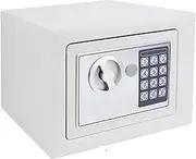 Electronic Password Security Safe Money Cash Deposit Box Office Safe Password Key Anti-theft Safe Box Home(White-4.6L)