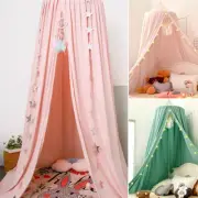 Soft Bed Canopy for Girls Princess Hanging Dome Tent with Hook and Sticker BLT