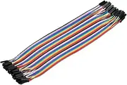 uxcell Female to Female 40Pin Breadboard Jumper Wire 2.54mm Pitch Ribbon Cable 20cm Long Electronics Breadboard Ribbon Cables for Breadboard Electronic Projects Pack of 1