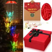 VIHOSE Solar Angel Wind Chime for Outside Christmas Solar Wind Chime Gift Chi...