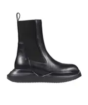 Logo round head short boots 42 Black