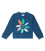 [Stella McCartney Kids] Stella McCartney Kids Embroidered cotton jersey sweatshirt Y 4 multicoloured