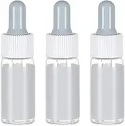 10ml Transparent Empty Glass Bottle Pipettes Dropper Portable for Eye Drops 3 Pcs