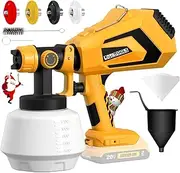 Paint Sprayer, Cordless Paint Sprayer for De-Walt Battery, Paint Sprayer Cordless 4 Nozzles, Battery Powered Paint Sprayer for House Painting Interior and Exterior, House Furniture, Wall（Tool Only