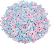 uxcell Fake Sprinkles, 100G Cloud Resin Fake Candy Sugar Faux Sprinkles Polymer Clay Slices for Nail Art DIY Crafts Cake Dessert Phone Case Shaker Card Filler, White/Pink/Blue