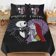 a1345 The Nightmare Before Christmas Duvet Cover Set, 3 Piece Bedding Set 86x70" Double Sided Printing Decorative Comforter Cover Set (1 Duvet Cover +