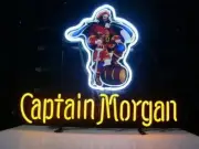 Captain Morgan Rum Pirate Yellow 20"x16" Neon Sign Bar Lamp Light Party Pub