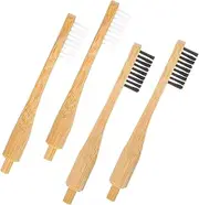 Generic Travel Toothbrush Heads 4 Pack Replacement Oral Cleaning Brush Heads Portable Practical for Wooden Toothbrush Handles