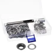 Grommet Kit 100 Sets Copper Eyelets with 3pcs Tools, 8mm Inside Dia. Dim Gray