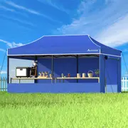 3x6m Gazebo ALFORDSON Pop Up Marquee Side Wall Portable Blue