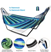 Hammock with Metal Stand Frame Garden Camping Outdoor Patio Swing Bed Portable
