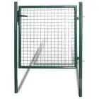 Single Door Fence Gate Powder-Coated Steel Outdoor Garden Mesh Barrier vidaXL