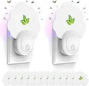 Necomi Indoor Plug in Mosquito Killer, Indoor Mosquito Trap, Sticky Traps, Insect Killer UV Night Light Bug Catcher for Noise Free Home White (Upgrade 2 Device + 12Pcs Adhesive Cards)