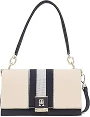 [Tommy Hilfiger] Leather Shoulder Bag with Removable Crossbody Strap