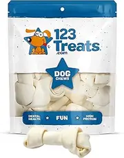 Rawhide Bones 5-6 | | 100% Natural Beef Hides Chews | Quality Dog Bones from 123 Treats
