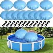 Hungdao Pool Pillows for Above Ground Pools 4 x 4 ft Pool Air Pillow with Ropes PVC Ice Equalizer Air Pillow Inflatable Pool Winter Pillow Round Winter Pool Ball Swimming Pool Accessories (12 Pcs)