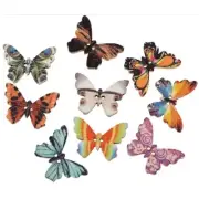 Printed Multicolor Butterfly Buttons - Shelly's Buttons - Craft Scrap Sewing