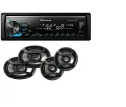 Pioneer Car Stereo Digital Media Receiver Bluetooth USB Aux+6.5" & 6x9" speakers