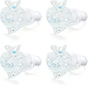 2 Pairs of Hypoallergenic Plastic Carrot Earrings for Sensitive Ears - Affordable, Fashionable & Lightweight Bling Studs in Gold, Pink, and Blue - Gift-Ready