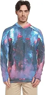 [RPLIFE] Futuristic Soldiers Mens Sun Shirts, Long Sleeve Shirts Men, Light Weight Hoodies Men, Mens Running Hoodie, Futuristic Soldiers