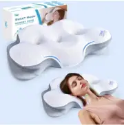 Cloud Contour Memory Foam Pillow Reducing Snoring,Neck and Cervical Pillow-White