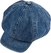 [rockible] Denim Cotton Newsboy Hat Soft 8 Panels Baker Boy Flat Vintage