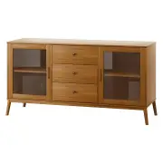 Artiss Buffet Sideboard Glass Doors - Oak