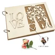 Love Wedding Guest Book Personalized Wooden Family Tree Guestbook Book
