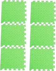 BIUDECO 6Pcs Thicken Eva Leaf Grain Interlocking Floor Puzzle Mat Play Mat Cushioned Splicing Rug for Area Green Tiles
