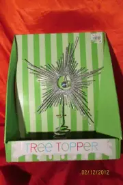 NIB Silver Colored Christmas Tree Star Tree Topper