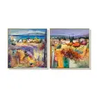 Wall Art 80cmx80cm Estate Italiana 2 Sets Gold Frame Canvas
