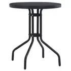 Garden Table Black 80 cm Steel and Glass vidaXL