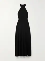[Matteau] Matteau - + Net Sustain Stretch-wool Halterneck Maxi Dress - Black - 5 5 Black