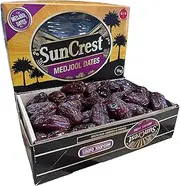 Sun Crest Whole Medjool Dates - Soft, Plump & Chewy - Healthy Snack for Kids & Adults - Naturally Sweet Premium Dates - 1 Kg Carton