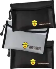 Fireproof Document Bag 2200โ Waterproof Small 5"x8" Size 3 Packs Money Bag W