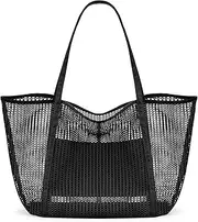 [LOWBDGFU] Beach Mesh Tote Bag, Womens Shoulder handbag MAX 27L Grocery Bag,Large Capacity Size Hole Shape Beach bag